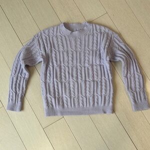 SHEIN Lilac Cable Knit Crewneck Sweater